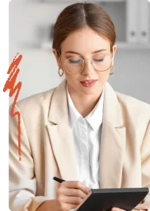 femme qui prend des notes